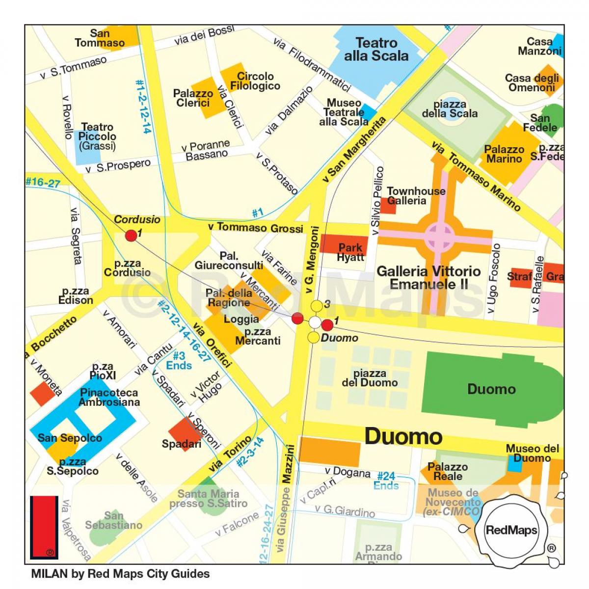 карта крам Мілана вуліца