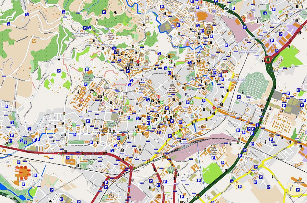 карта Мілана Бергамо