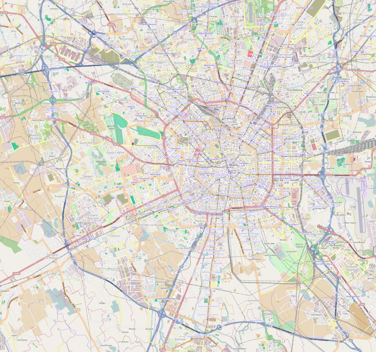 карта чыгуначная станцыя Мілана рогоредо 