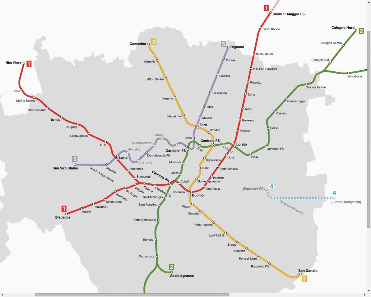 карта банкаматаў Мілана трамвай