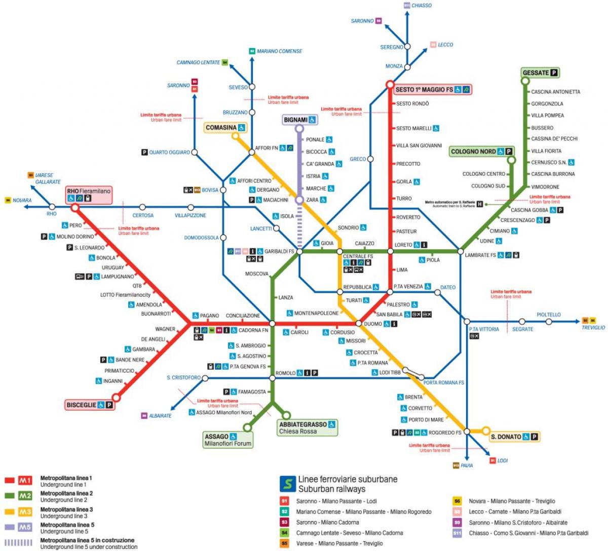 карта банкаматаў Мілана