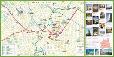 Славутасці Мілана на карце