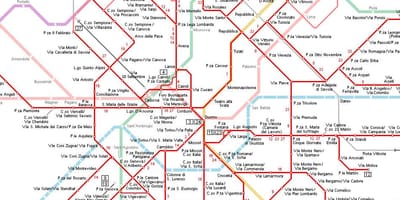 Карта метро Мілана Італія