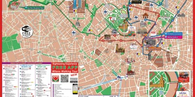 Мілан-хоп-хоп-оф маршрут на карце