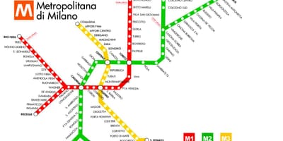 Карта метро Мілана