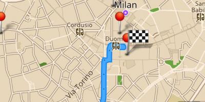 Карта Мілана ў аўтаномным рэжыме