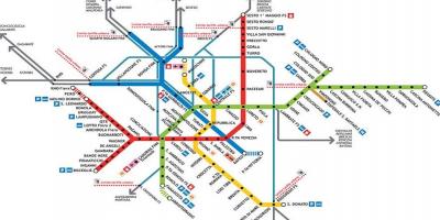 Карта метро Мілана