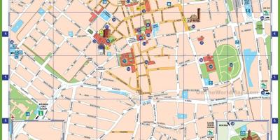 Карта Мілана з славутасцямі