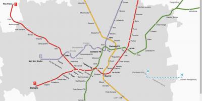 Карта банкаматаў Мілана трамвай